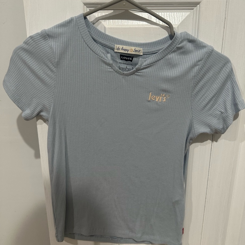 Levi's Women's Light Blue Ribbed Top